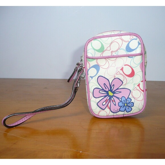 Coach Handbags - Extremely Rare VTG Coach Y2K Pop Floral Monogram C Digital Camera Wristlet Pouch